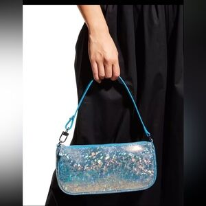 By Far Rachel blue hologram bag